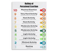 LLBOGRGGN Athletic Training RPE Chart - Rate of Perceived Exertion Scale Poster for Coaches, Trainers, Gym, Fitness Center Decor(Unframed,12x18inch(30x45cm))