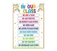 LLBOGRGGN Back to School Teacher Supplies Motivational Classroom Rules Posters for Elementary Preschool Kindergarten Inspirational Decor(Framed,16x24inch(40x60cm))