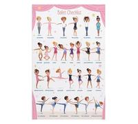LLBOGRGGN Ballet Poses Poster Colorful Illustrated Chart of Basic Positions for Beginners Educational Dance Wall-Art(Framed,16x24inch(40x60cm))