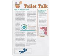 LLBOGRGGN Bathroom Fall Prevention Checklist Home Poster For Elderly Senior Care Hazard Reduction Caregiver Guide(Framed,16x24inch(40x60cm))