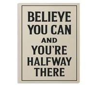 LLBOGRGGN Believe You Can And You Are Halfway There Wall-Art Inspirational Quote Typography Poster Vintage Style for Office Classroom(Framed,08x12inch(20x30cm))