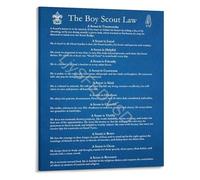 LLBOGRGGN Boy Scout Values Poster Law and Oath Canvas Art Decor for Den Bedroom Game Room(Framed,08x12inch(20x30cm))