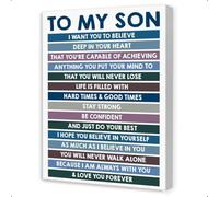 LLBOGRGGN Boys Room Decor Motivational Poster To My Son Inspirational Gifts for Son Encouraging Quotes Print Wall-Art Gift from Parents(Unframed,12x18inch(30x45cm))