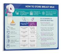 LLBOGRGGN Breast Milk Storage Chart for Pumping Moms The Educational Gift for Parents Lactation Reference Guide Poster(Unframed,08x12inch(20x30cm))