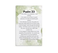 LLBOGRGGN Christian Wall Decor, Psalm 23 Bible Verse Shepherd Picture Canvas Print, Comforting Scripture Art for Prayer Room Home Gift(Framed,08x12inch(20x30cm))