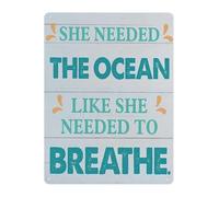 LLBOGRGGN Coastal Calm Ocean Theme Metal Tin Sign Beach House Decor for Bathroom Living Room (8 X 12 in)