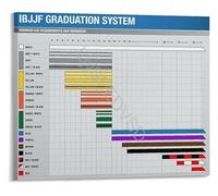 LLBOGRGGN Complete BJJ Belt Chart Poster White Blue Purple Brown Black Canvas for Jiu Jitsu Fans and Practitioners(Framed,08x12inch(20x30cm))