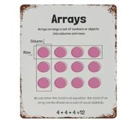 LLBOGRGGN Computer Science Basics Metal Tin Sign Arrays Math Vintage Educational Chart Classroom Poster Wall Decor for Teacher Student 8 X 12 inch