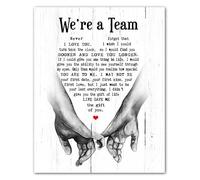 LLBOGRGGN Couples Teamwork Wall-Art, Wedding Vows & Marriage Quote Print, Romantic We're A Team Poster for Newlyweds, Living Room, Bedroom Decor(Framed,08x12inch(20x30cm))