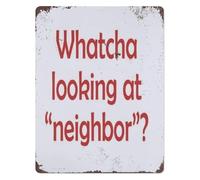 LLBOGRGGN Curious Neighbor Watch Metal Tin Sign 8 X 12 in Sarcastic Garden Yard Art for Outdoor Home Porch