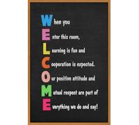 LLBOGRGGN Dark Green Motivational Classroom Poster Welcome Rules for Students Elementary School Decor Teacher Supplies Learning Environment Print (Framed,12x18inch(30x45cm))