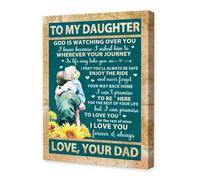 LLBOGRGGN Daughter Gift from Dad - Heartfelt Blessing Wall-Art Print - Father to Daughter Birthday, Graduation or Just Because Present(Unframed,12x18inch(30x45cm))