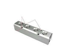 LLBOGRGGN Divisor de bloque de colector neumático de aluminio de 30 x 30 mm, 4 vías, 6 puertos, G1/2" de entrada y G1/4" de salida