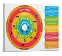 LLBOGRGGN Ecological Systems Model Academic Poster for Counseling Psychology Social Work University Training Wall-Art(Framed,12x18inch(30x45cm))