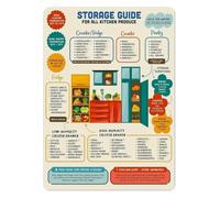 LLBOGRGGN Food Hygiene and Storage Guide Metal Tin Sign Refrigerator Stockpile Chart for Kitchen Restaurant or Cafe Organization Decor 8 X 12 inch