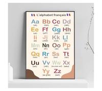 LLBOGRGGN Francais Alphabet Metal Sign For Language Wall Decor Phonics Poster Student Study Aid Homeschool French Lesson Tin 8 X 12 inch