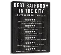 LLBOGRGGN Funny Bathroom Sign Canvas Art, Vintage Style “World's Okayest Bathroom” Saying, Black White Toilet Decor(Unframed,12x18inch(30x45cm))