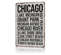LLBOGRGGN Funny Metal Sign Chicago Born And Raised Local Pride Decor For Native Resident Expat Transplant 8 X 12 inch