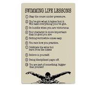 LLBOGRGGN Funny Metal Sign I Only Swim When Something Is Chasing Me Sarcastic Gift for Non Swimmers Man Cave Game Room 8 X 12 inch