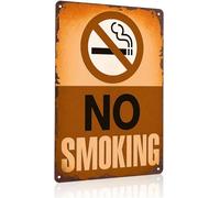 LLBOGRGGN Funny No Smoking Policy Aluminum Sign for Warehouse Break Room Garage Wall 8 X 12 in