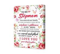 LLBOGRGGN Gifts for Stepmom Who Has Everything, Appreciation Poster Wall Decor, Present from Stepchildren for Christmas Mother's Day(Framed,08x12inch(20x30cm))