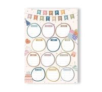 LLBOGRGGN Happy Birthday Bulletin Board Set - Boho Themed Classroom Decor, Student Birthday Chart for Wall, Organizer for Teachers, Daycare, Homeschool Room(Unframed,16x24inch(40x60cm))
