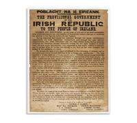 LLBOGRGGN Historical Irish Poster Proclamation of the Republic Canvas Wall-Art for Celtic Decor(Framed,08x12inch(20x30cm))
