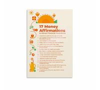 LLBOGRGGN Inspirational Money Poem Poster - Affirmations Print Wall-Art for Home Office Decor(Unframed,16x24inch(40x60cm))