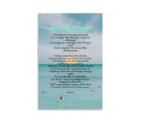 LLBOGRGGN Inspirational Serenity Prayer Wall-Art Poem Canvas Print Motivational Quote for Living Room Bedroom Decor Religious Gift Idea(Framed,12x18inch(30x45cm))
