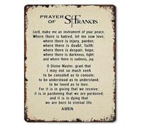 LLBOGRGGN Inspirational Vintage Metal Sign Saint Francis Blessing Quote Wall Decoration for Nursery Quiet Zone Decor 8 X 12 inch