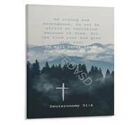 LLBOGRGGN Inspirational Wall-Art Deuteronomy 31 6 Be Strong Courageous Scripture Poster Canvas Print(Unframed,16x24inch(40x60cm))