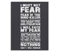 LLBOGRGGN Inspirational Wall-Art Fear is the Mind Killer Alternative for Home Office and Living Room(Framed,16x24inch(40x60cm))