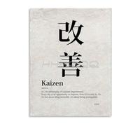 LLBOGRGGN Kaizen Poster Continuous Improvement and Zen Philosophy Canvas Wall-Art for Mindful Living(Unframed,08x12inch(20x30cm))