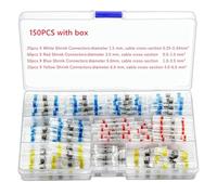 LLBOGRGGN Kit de 150 conectores termorretráctiles for soldar, terminales de conector retráctil, manguitos de soldadura aislados