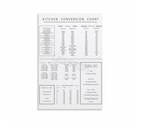 LLBOGRGGN Kitchen Guide Poster Measurement Conversion Chart for Cooking and Baking Canvas Wall-Art Decor for Cafe Bakery Restaurant(Framed,08x12inch(20x30cm))