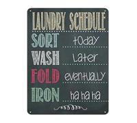 LLBOGRGGN Laundry Schedule Metal Sign Monday Wash Tuesday Dry Wednesday Fold Tin Wall-Art Vintage Distressed For Utility Room Shelf 8 X 12 inch