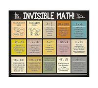 LLBOGRGGN Math Classroom Decor Educational Posters for Middle School High Invisible Learning Wall-Art Visual (Framed,12x18inch(30x45cm))
