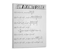 LLBOGRGGN Mathematics Reference Poster Formulas for the Sum of a Finite Series for Study Library(Framed,16x24inch(40x60cm))