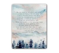 LLBOGRGGN Memorial Wall-Art Metal Tin Plaque with Poem Do Not Stand at My Grave and Weep Vintage Sympathy Sign for Home Decor 8 X 12 in