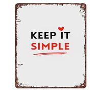 LLBOGRGGN Minimalist Keep It Simple Aluminum Metal Sign Vintage Style for Home Decor Bedroom Office Patio Wall (8 X 12 in)