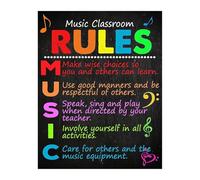 LLBOGRGGN Music Education Posters Classroom Rules Set for Bulletin Board Decor Teacher Resources All Grade Levels Homeschool(Unframed,16x24inch(40x60cm))