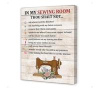 LLBOGRGGN My Happy Place is My Sewing Room Canvas - Cozy Handmade Decor for Hobby Room, Craft Corner, or as a Birthday Gift for Grandma(Framed,08x12inch(20x30cm))