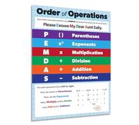 LLBOGRGGN Order of Operations PEMDAS Math Poster Anchor Chart for 5th 6th 7th Grade Middle School Classroom Decor Mathematics Bulletin Board Wall-Art(Framed,08x12inch(20x30cm))