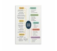 LLBOGRGGN Principles of Social Work Ethics Educational Poster Wall-Art Print for Therapists Office Graduate School Library Decor(Framed,16x24inch(40x60cm))