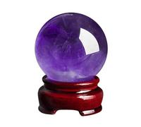 LLBOGRGGN Quartz Amethyst Ball,Crystal Gemstone Sphere with Stand,Home Decoration Fengshui Divination for Art Decor,80mm
