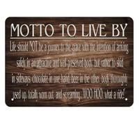 LLBOGRGGN Rustic Motivational Sign Featuring Life Should Not Be a Journey Quote Vintage Metal Wall-Art for Home and Office 8 X 12 inch