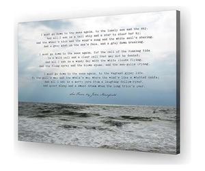 LLBOGRGGN Sailor Quote Wall-Art Sea Fever Poem I Must Go Down To The Seas Again John Masefield Literary Print for Home Office Library Nautical Decor(Unframed,16x24inch(40x60cm))