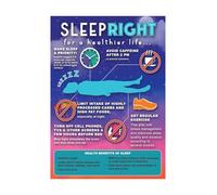 LLBOGRGGN Science of Sleep Infographic Poster Circadian Rhythm and Cycle Chart Educational Wall-Art for Bedroom or Office (Framed,12X18inch(30X45cm))