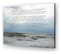 LLBOGRGGN Sea Fever Poem Quote I Must Go Down To The Seas Again John Masefield Literary Poster Wall-Art for Home Office Study Nautical Decor(Framed,16x24inch(40x60cm))