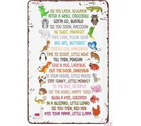 LLBOGRGGN See You Later Alligator Goodbye Nursery Girl Metal Tin Sign Wall-Art Classroom Poster Educational Playroom Home Decor 8 X 12 in